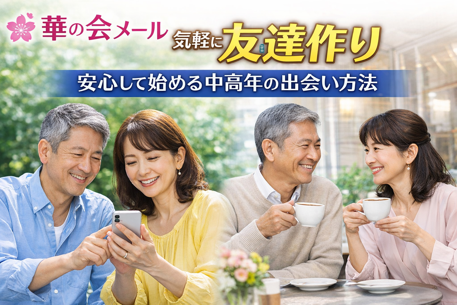 華の会メールで気軽に友達作り|安心して始める中高年の出会い方法